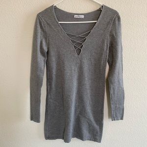Grey BodyCon Sweater Dress